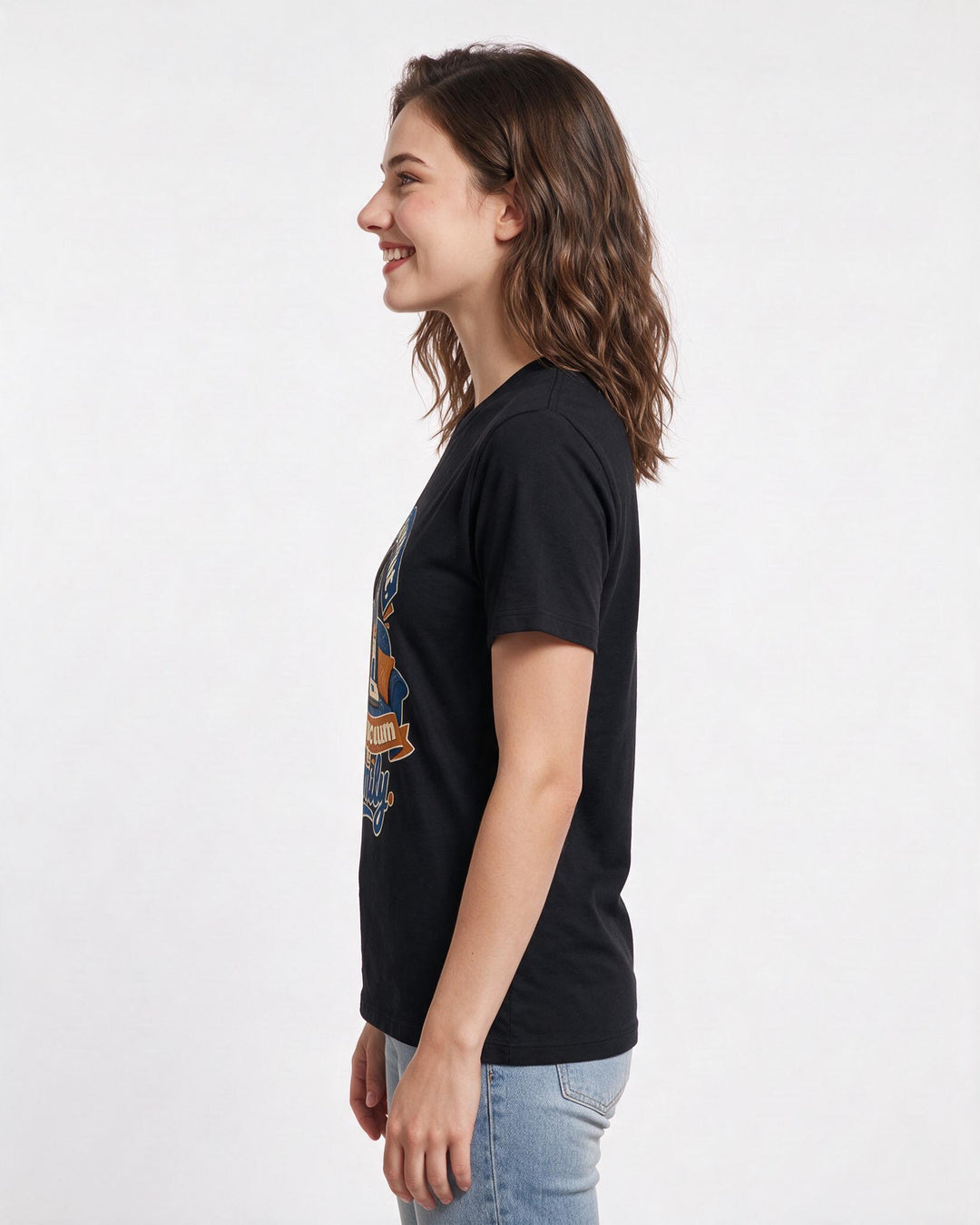 Cat Lover Black T-Shirt for Women – Everyday Expression Graphic Tee product image 2
