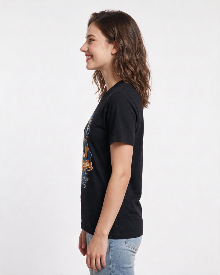 Cat Lover Black T-Shirt for Women – Everyday Expression Graphic Tee product image 2