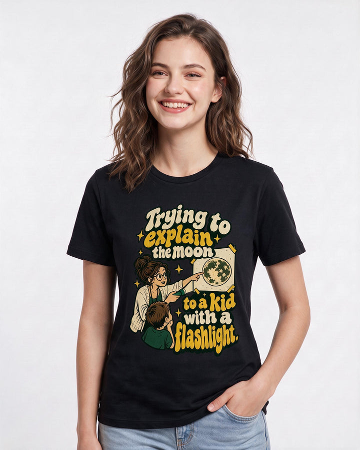 Teacher Black T-Shirt for Women – Everyday Expression Graphic Tee product image 1