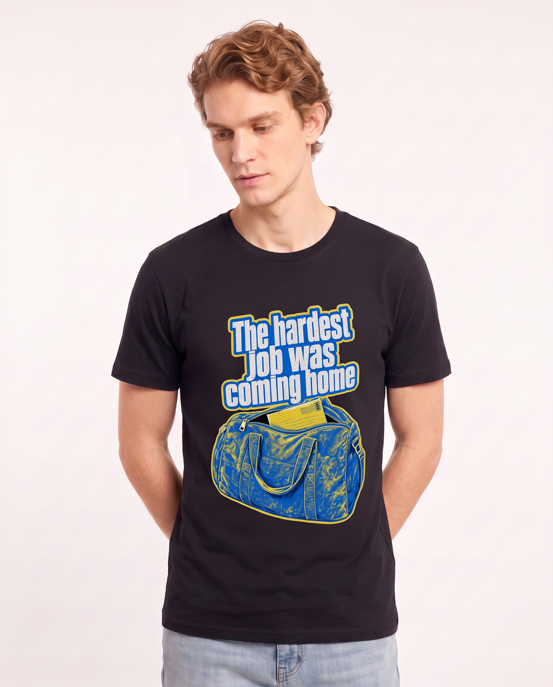 The hardest job was coming home - Men's Black T-Shirt product image 1