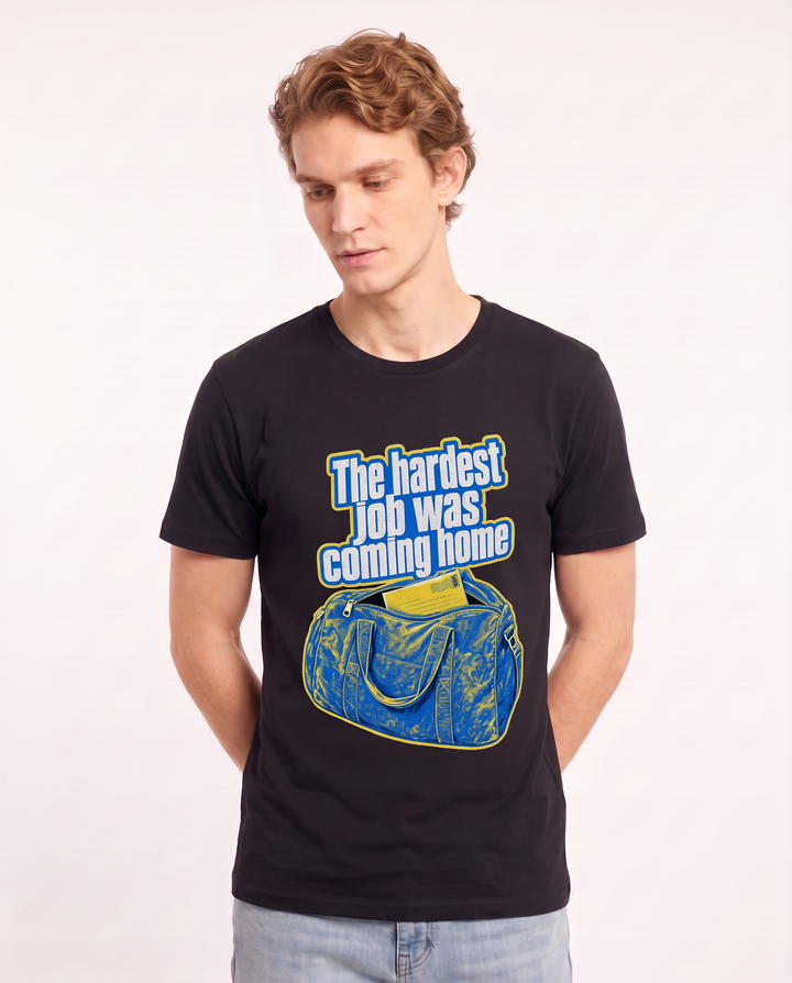 The hardest job was coming home - Men's Black T-Shirt product image 1