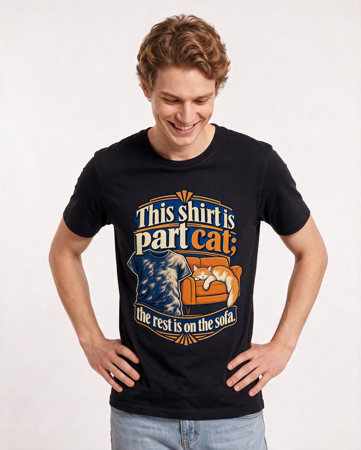 Cat Lover Black T-Shirt for Men – Everyday Expression Graphic Tee product image 1