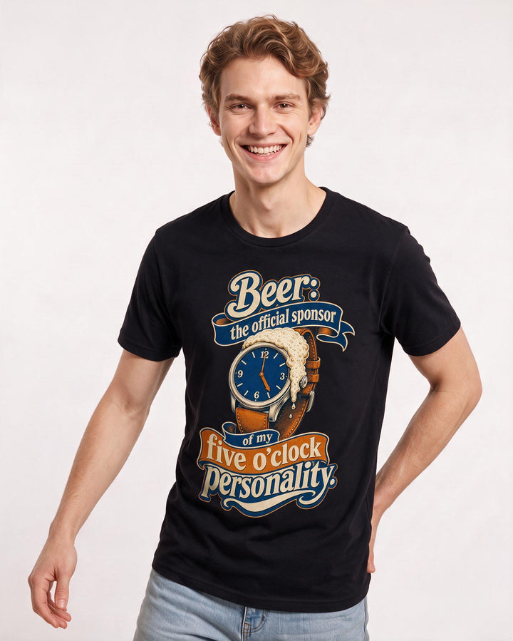 Beer Black T-Shirt for Men – Everyday Expression Graphic Tee product image 1