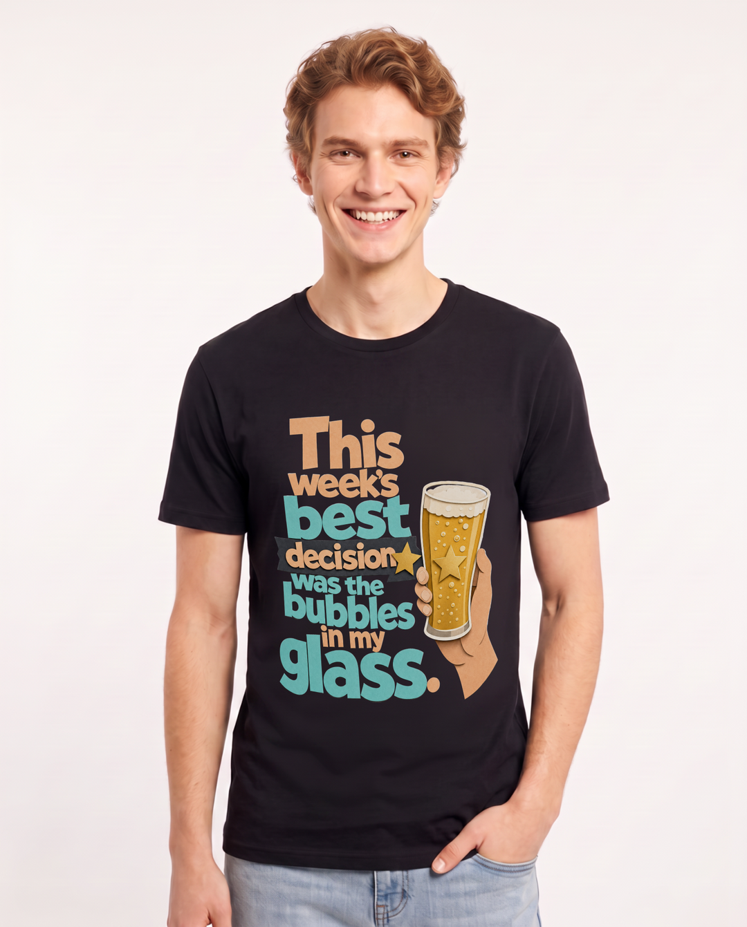 Beer Black T-Shirt for Men – Everyday Expression Graphic Tee product image 3