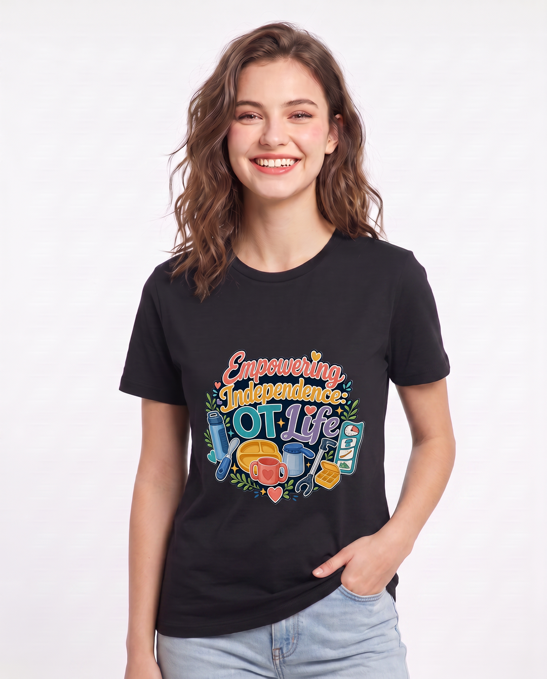 Empowering Independence: OT Life Women's Black T-Shirt product image 1