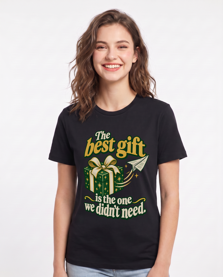 Christmas Black T-Shirt for Women – Holiday Theme Graphic Tee product image 3