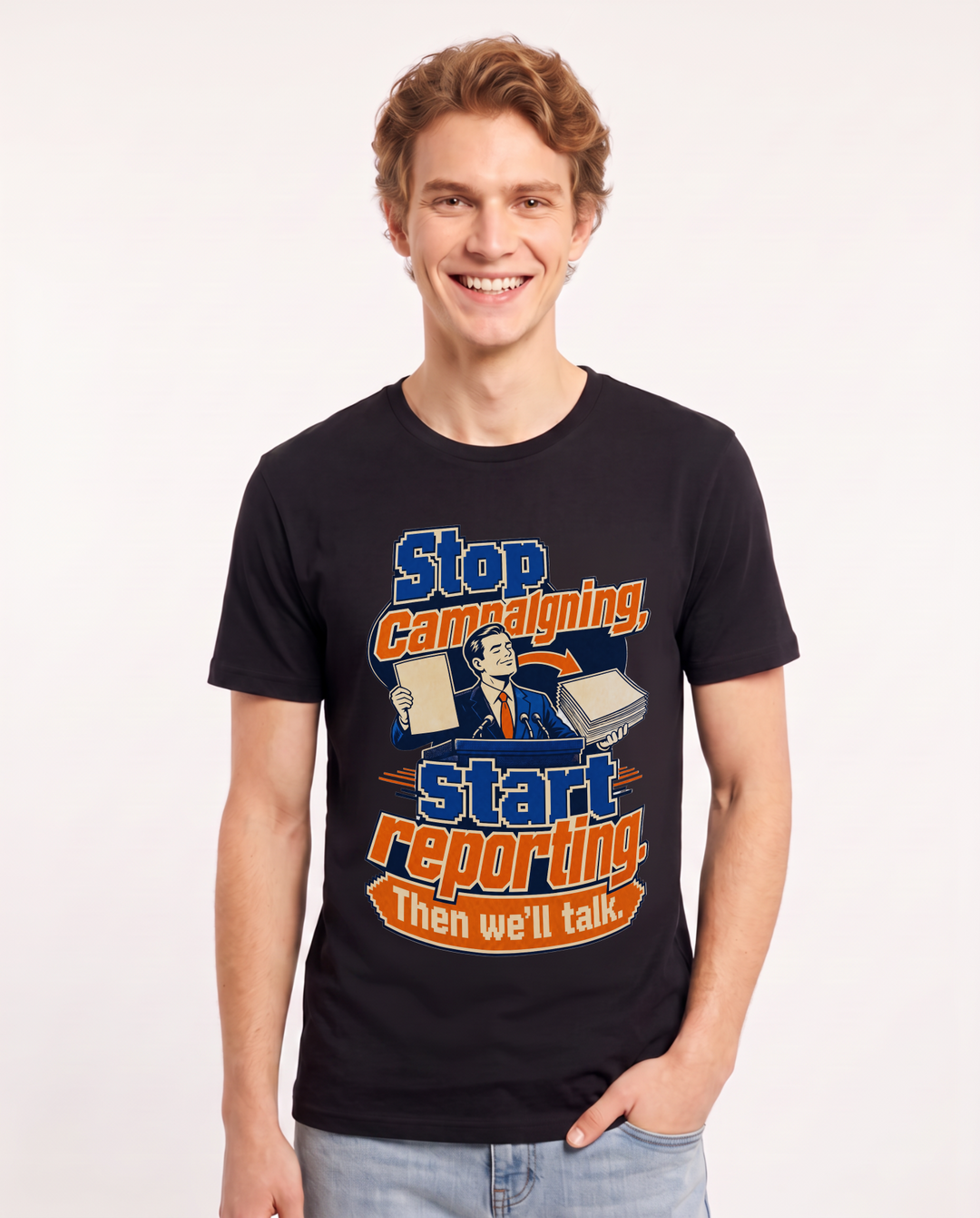 Political Statement Black T-Shirt for Men – Everyday Expression Graphic Tee product image 1