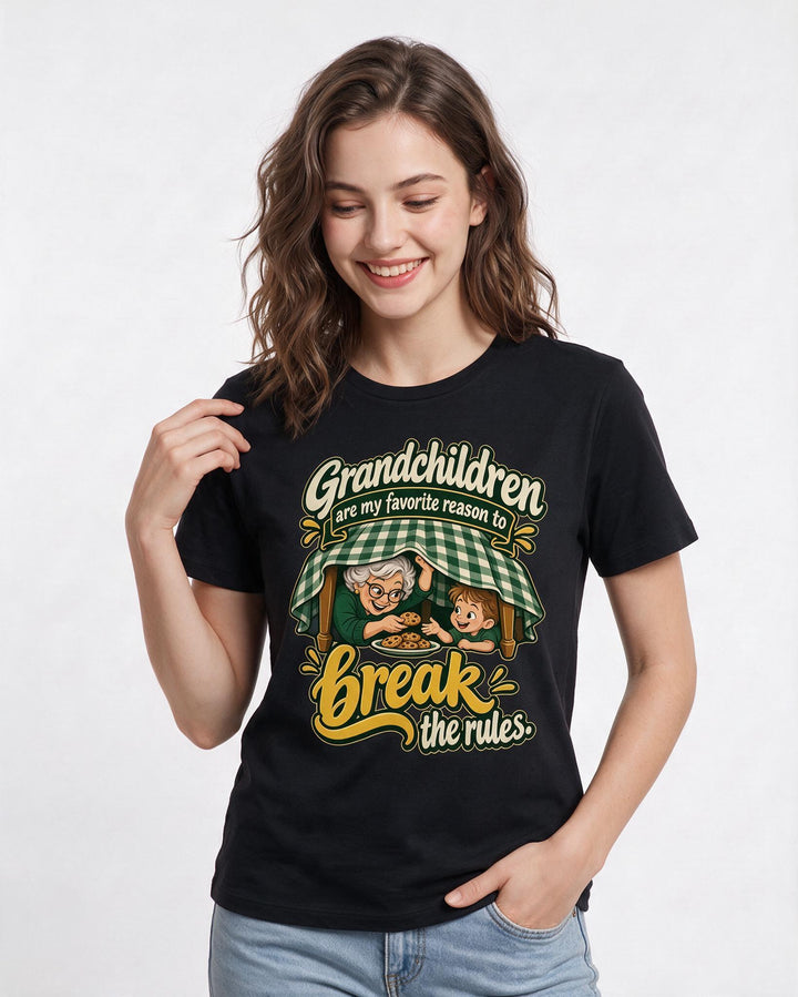 Grandparent Black T-Shirt for Women – Everyday Expression Graphic Tee product image 1