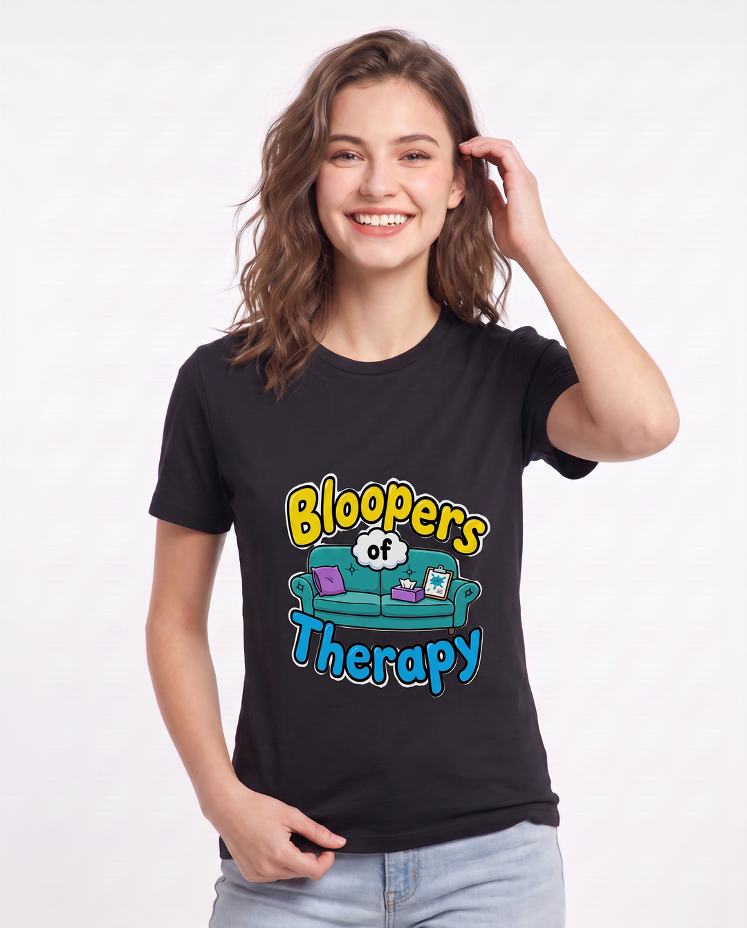 Bloopers of Therapy Women's Black T-Shirt product image 1