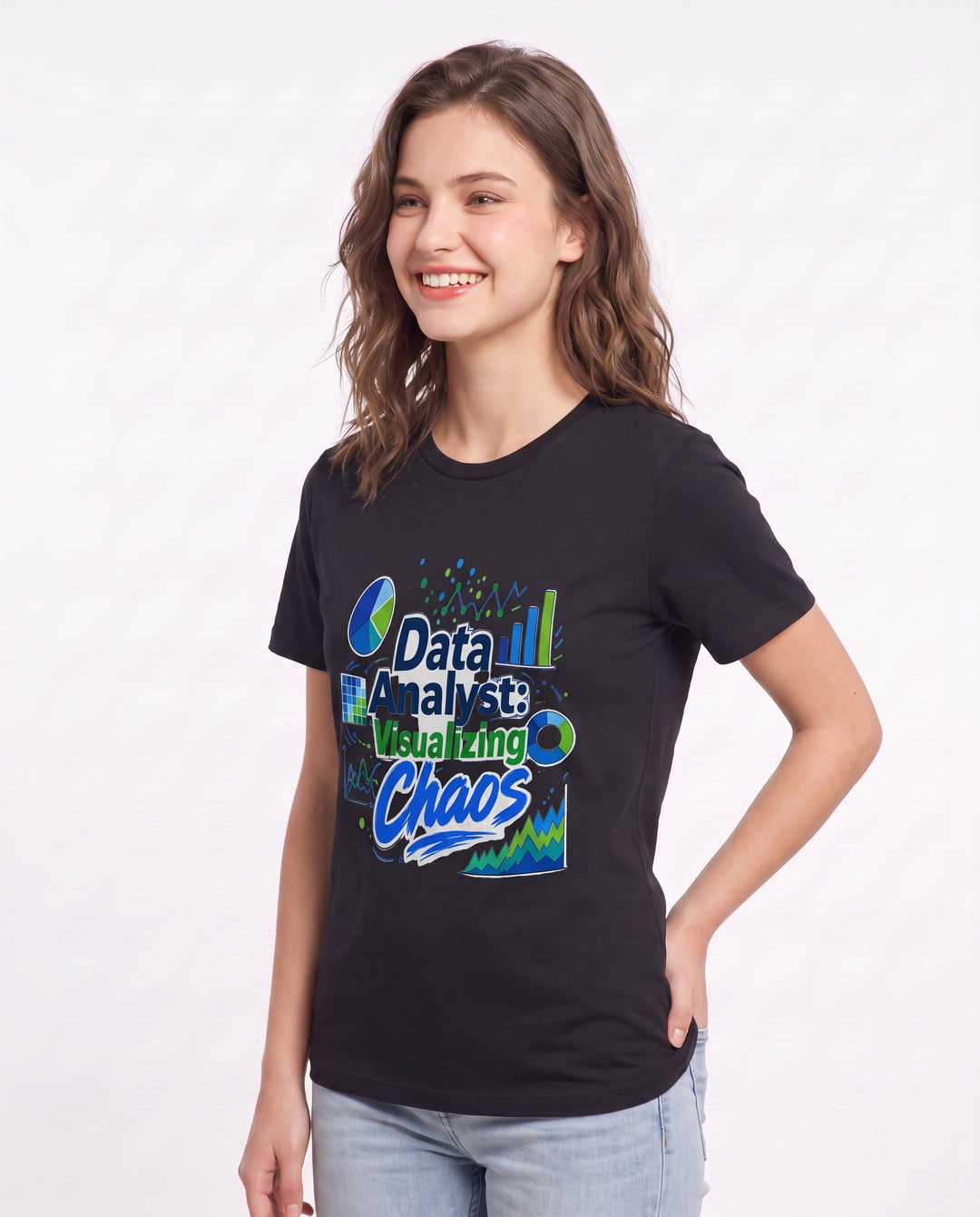 Data Analyst: Visualizing Chaos Women's Black T-Shirt product image 3