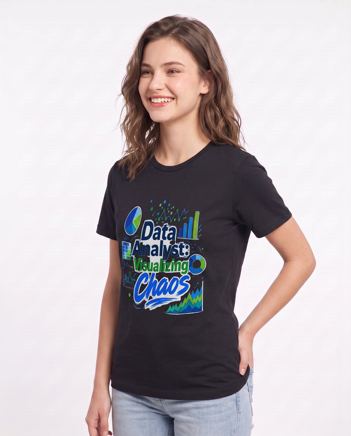 Data Analyst: Visualizing Chaos Women's Black T-Shirt product image 3