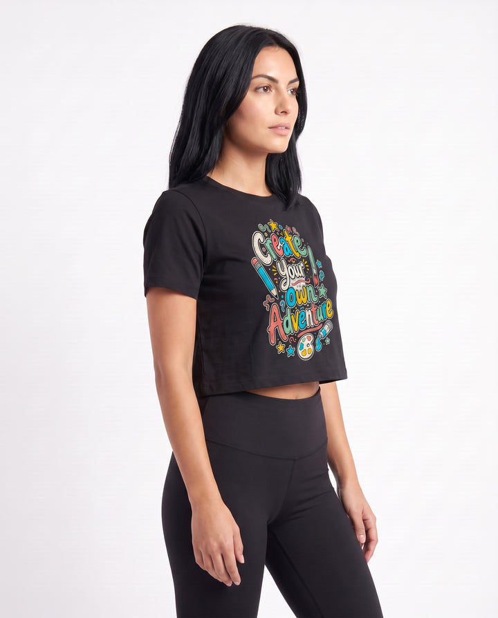 Create Your Own Adventure Crop Top mockup 2