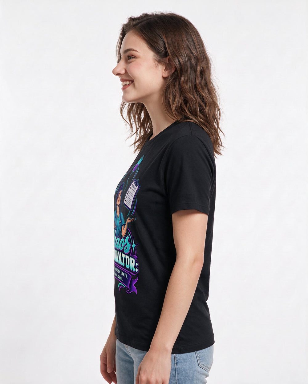 Nurse Black T-Shirt for Women – Nursing Life Graphic Tee product image 2