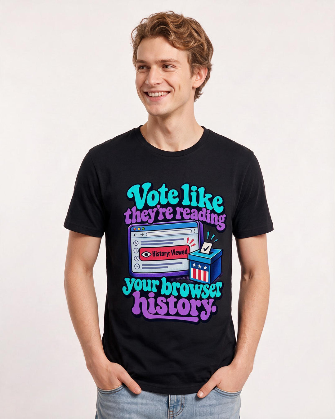 Political Statement Black T-Shirt for Men – Everyday Expression Graphic Tee product image 1