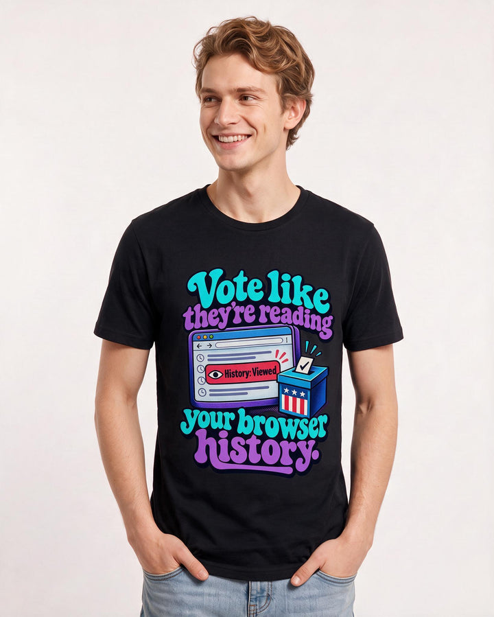 Political Statement Black T-Shirt for Men – Everyday Expression Graphic Tee product image 1