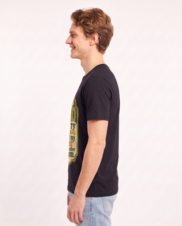 Funny Beer Men's Black T-Shirt - Sorry I'm thinking, I left my beer in product image 2