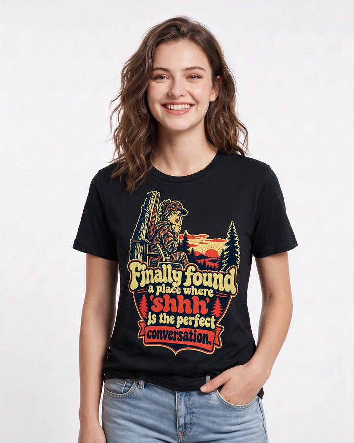 Hunting Black T-Shirt for Women – Everyday Expression Graphic Tee product image 1