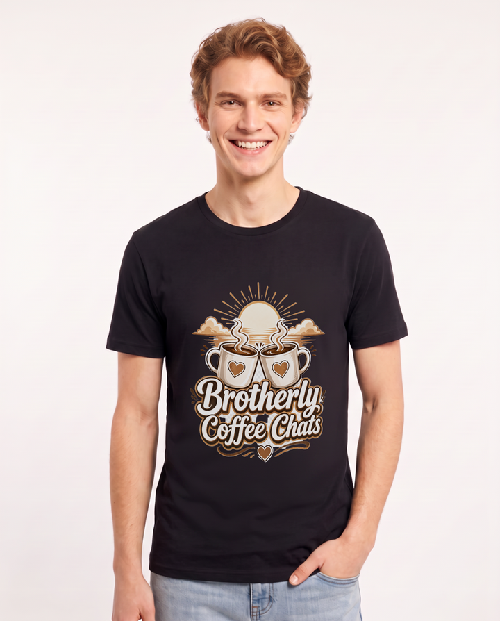 Brotherly Coffee Chats Men's Black T-Shirt product image 2