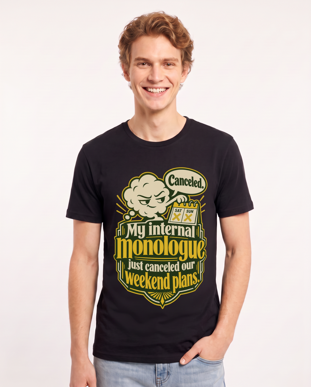 Meme Black T-Shirt for Men – Everyday Expression Graphic Tee product image 3