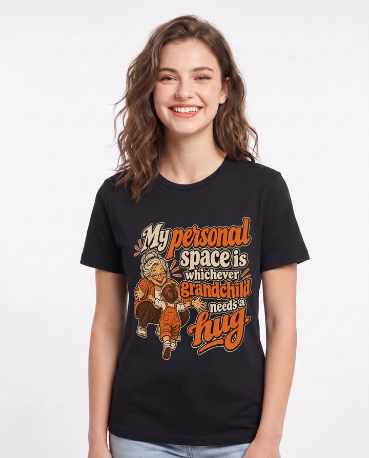 Grandparent Black T-Shirt for Women – Everyday Expression Graphic Tee product image 3