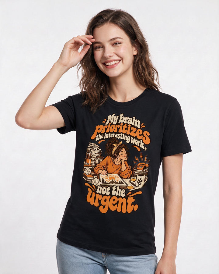 Neurodiversity Black T-Shirt for Women – Everyday Expression Graphic Tee product image 1