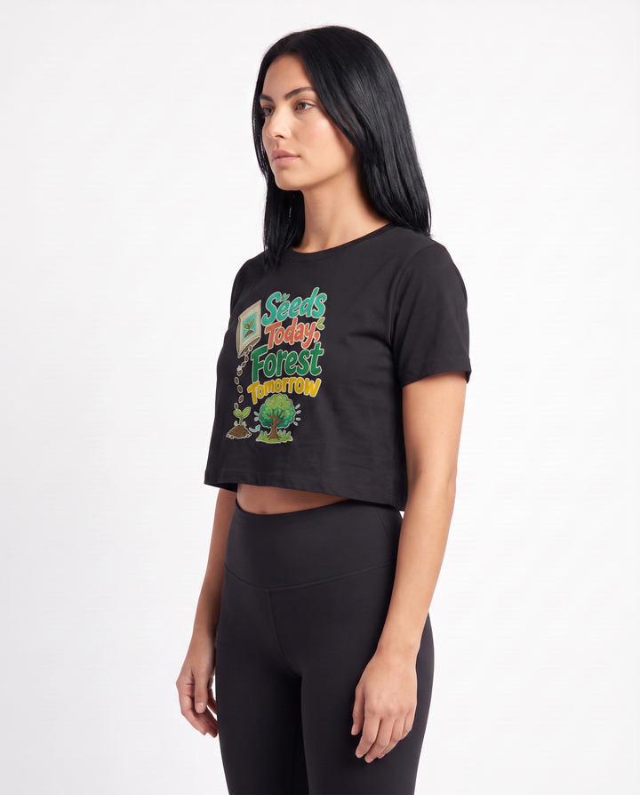 Seeds Today, Forest Tomorrow Crop Top mockup 2