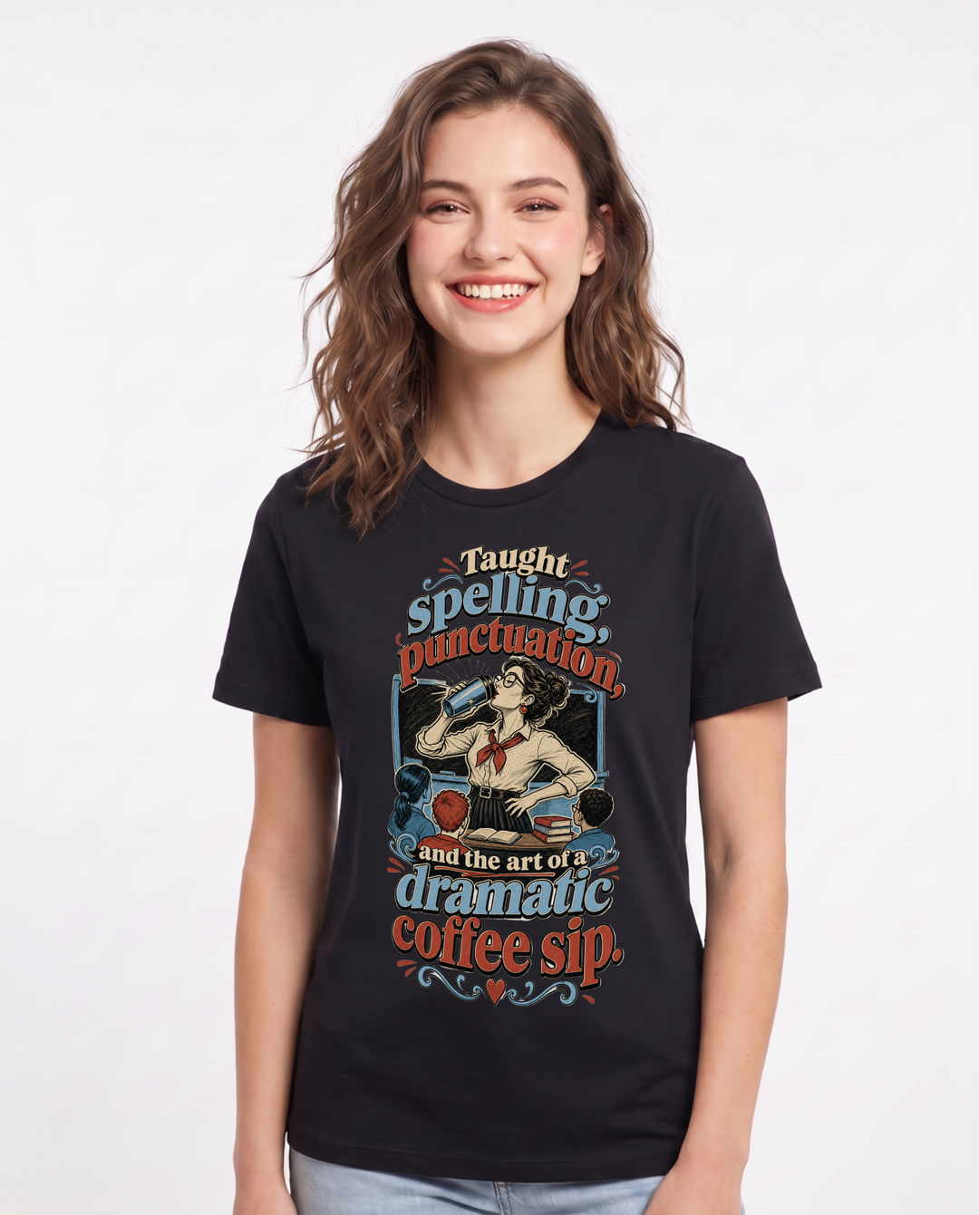 Teacher Black T-Shirt for Women – Everyday Expression Graphic Tee product image 3