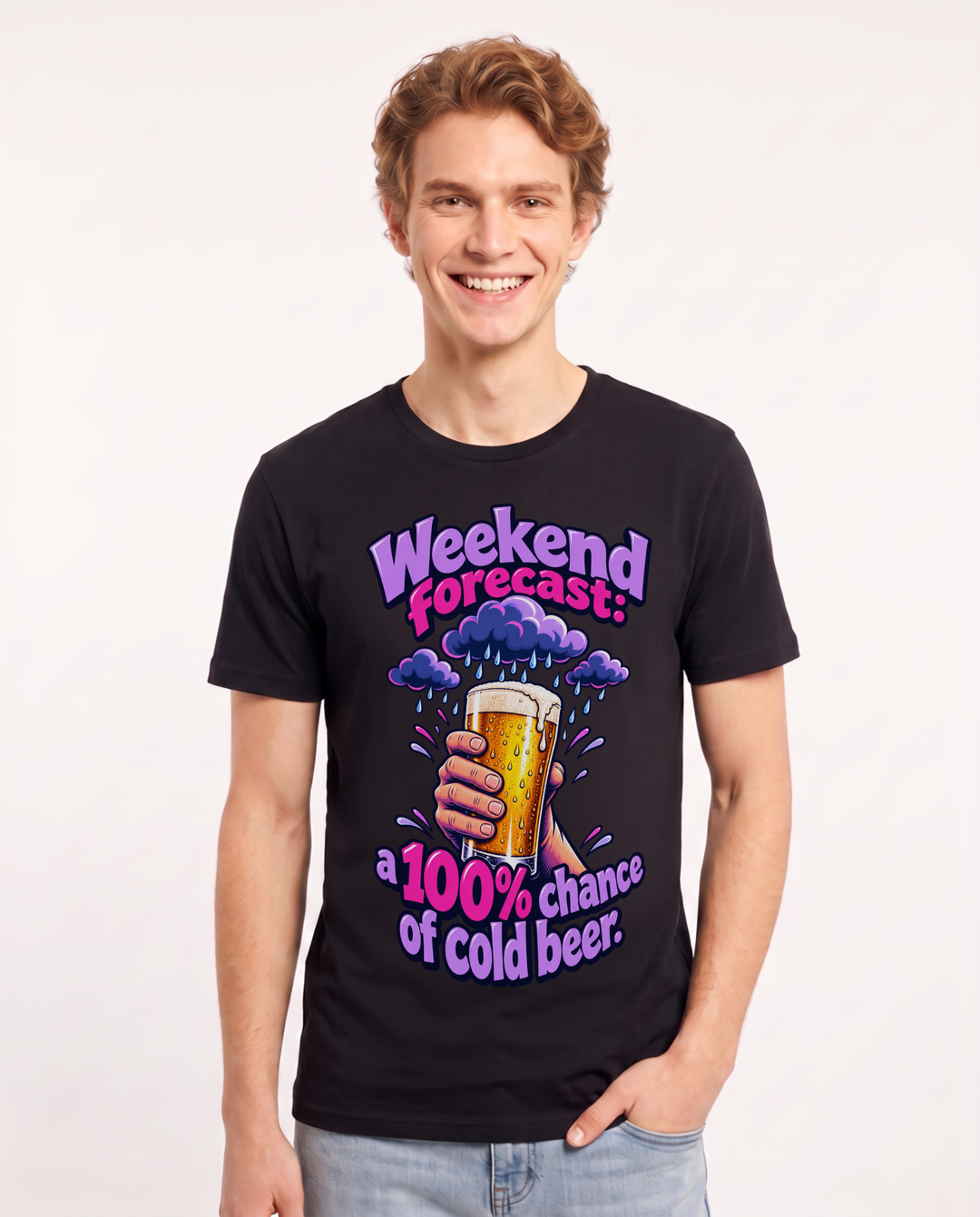 Beer Black T-Shirt for Men – Everyday Expression Graphic Tee product image 3