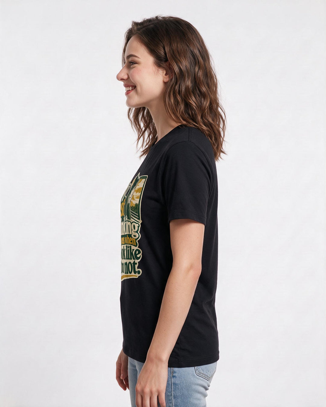 Neurodiversity Women's Black T-Shirt – My best thinking happens when I look product image 2