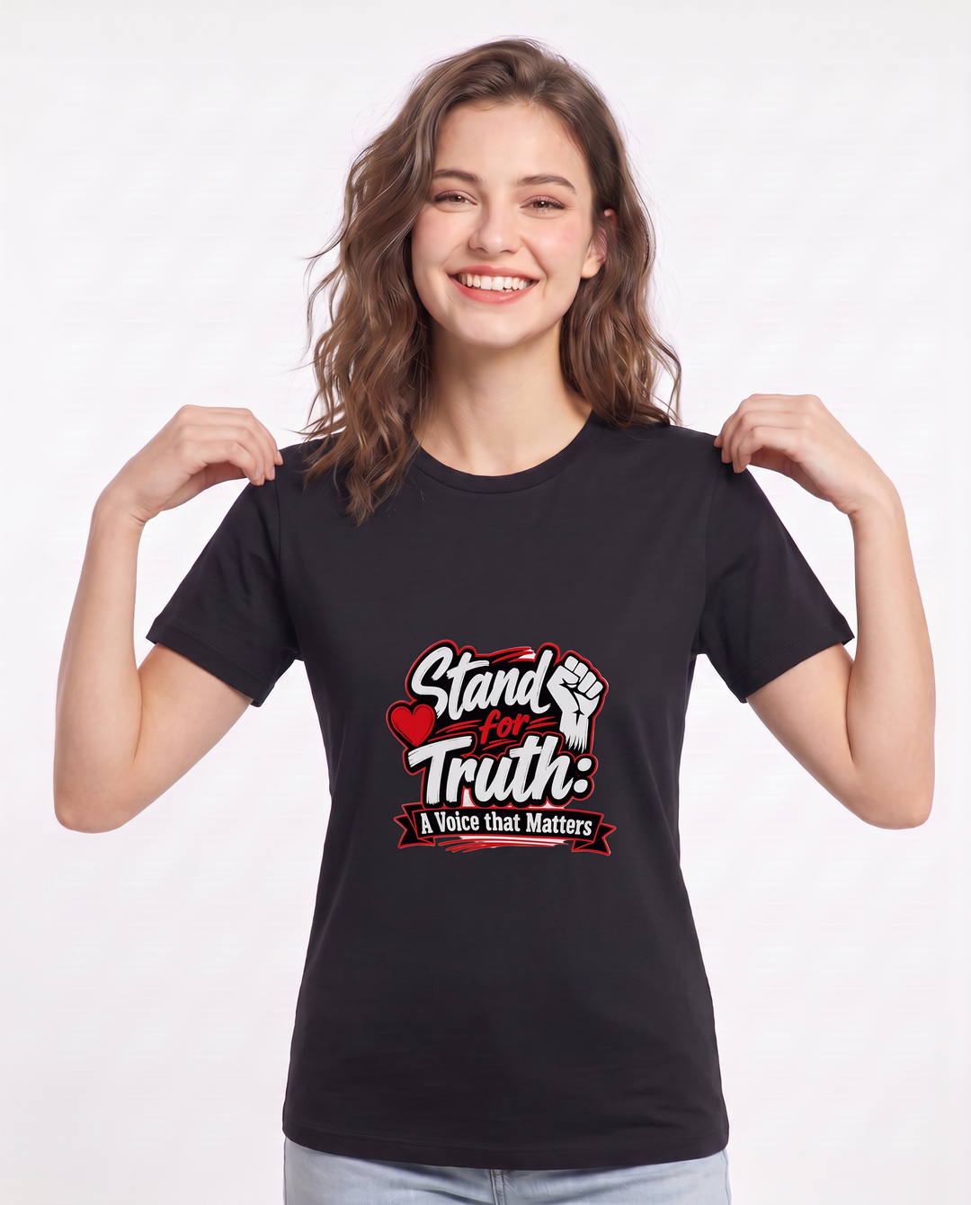 Stand for Truth: A Voice that Matters Women's Black T-Shirt product image 1