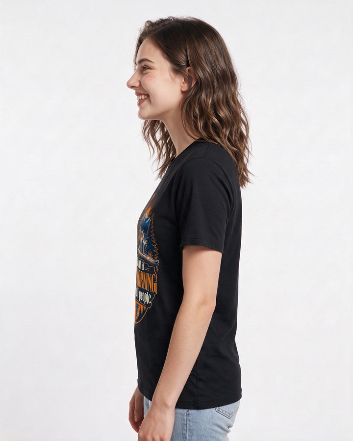 Hunting Black T-Shirt for Women – Everyday Expression Graphic Tee product image 2