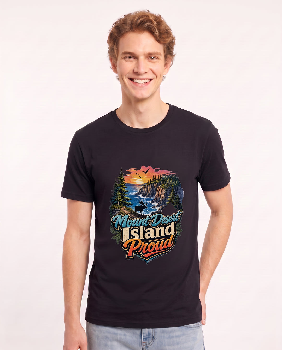 Mount Desert Island Proud Men's Black T-Shirt product image 1