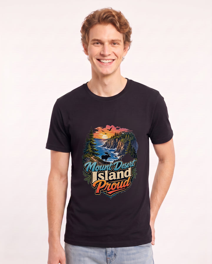 Mount Desert Island Proud Men's Black T-Shirt product image 1