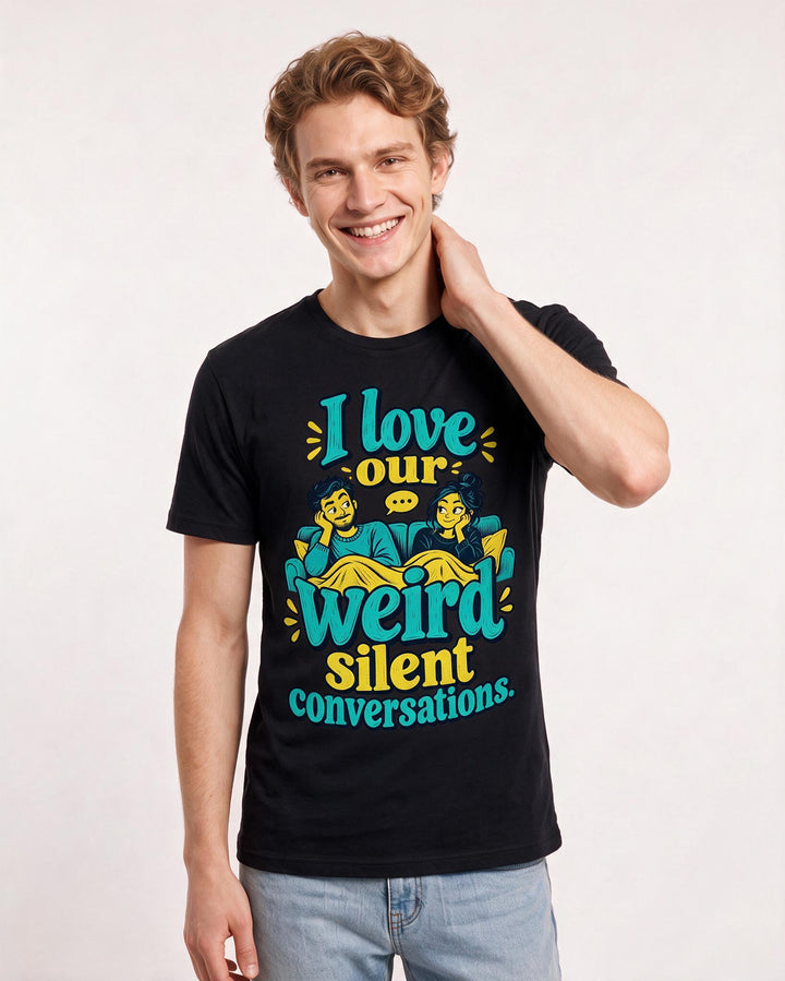 Couples Black T-Shirt for Men – Everyday Expression Graphic Tee product image 1