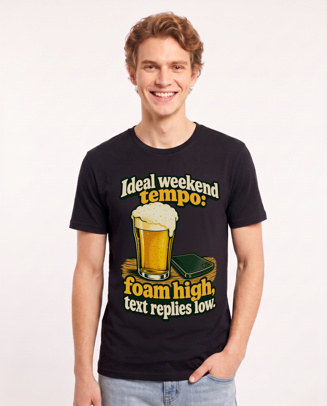 Beer Black T-Shirt for Men – Everyday Expression Graphic Tee product image 3