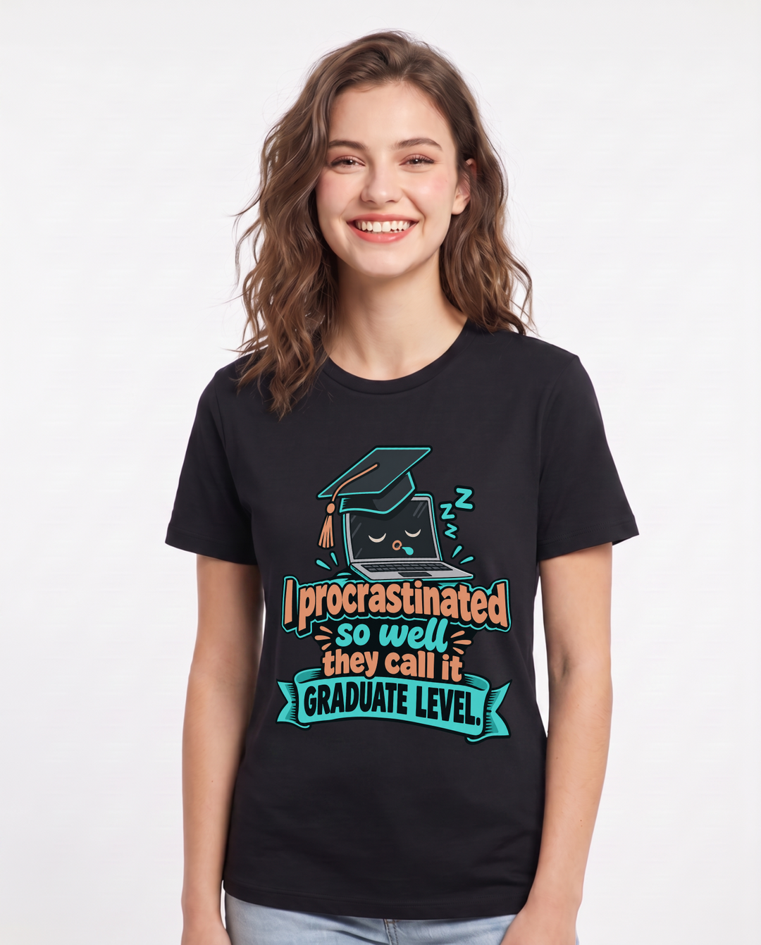 Graduation Black T-Shirt for Women – Everyday Expression Graphic Tee product image 3
