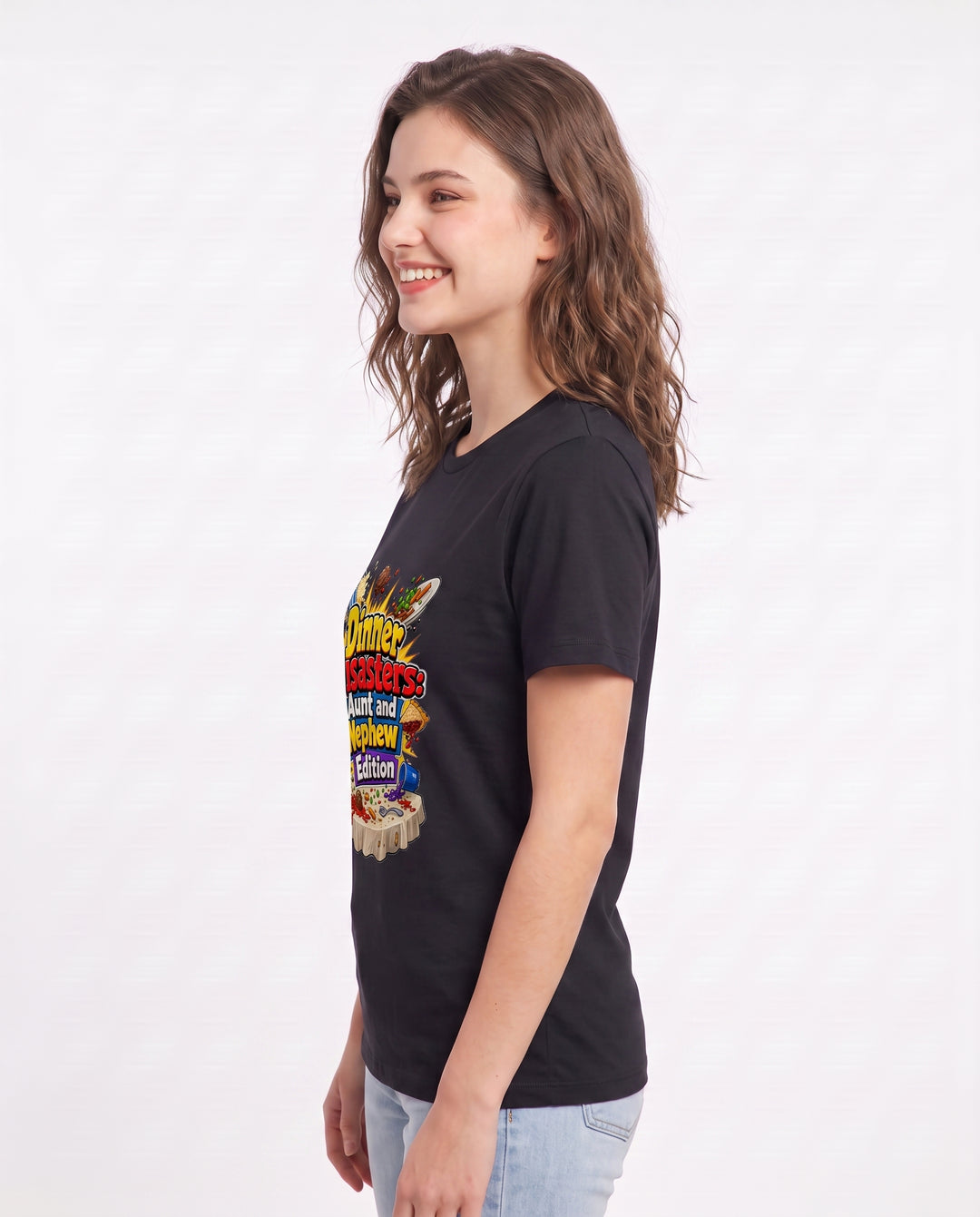 Dinner Disasters: Aunt and Nephew Edition Women's Black T-Shirt product image 3