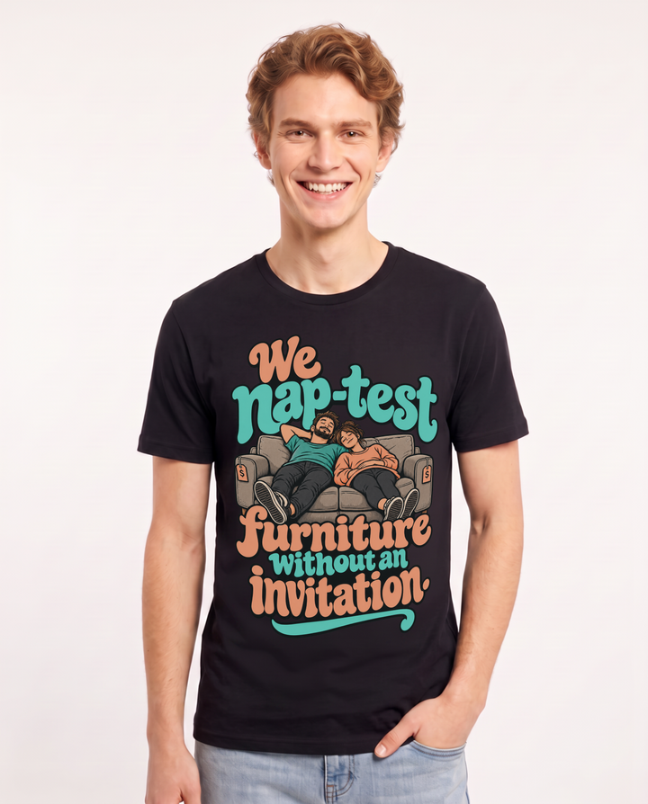 Couples Black T-Shirt for Men – Everyday Expression Graphic Tee product image 3