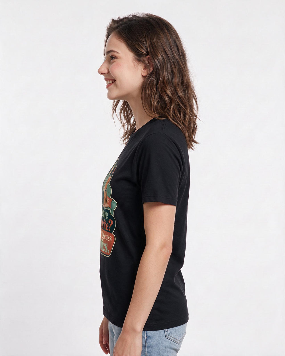 Cat Lover Black T-Shirt for Women – Everyday Expression Graphic Tee product image 2