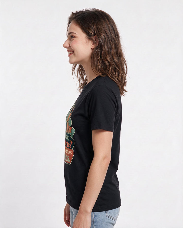 Cat Lover Black T-Shirt for Women – Everyday Expression Graphic Tee product image 2