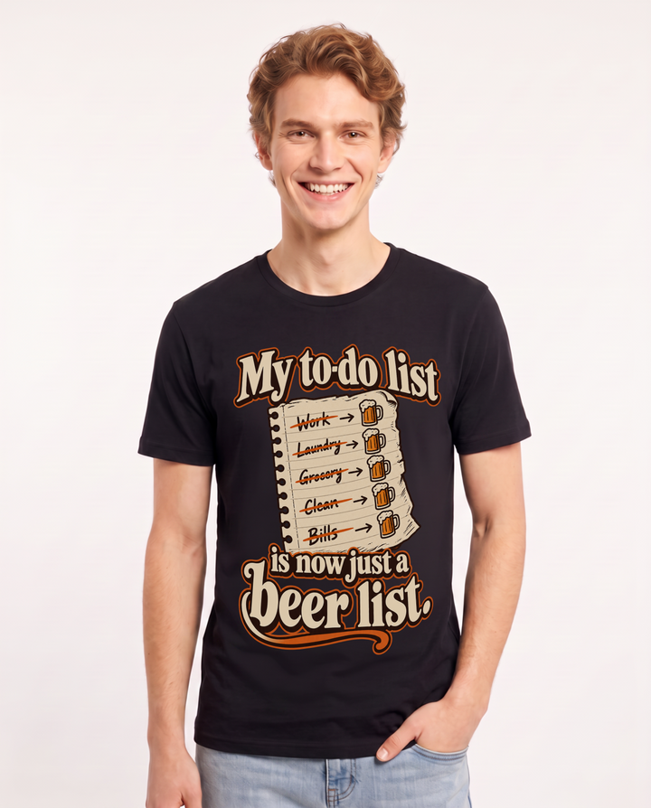 Beer Black T-Shirt for Men – Everyday Expression Graphic Tee product image 3