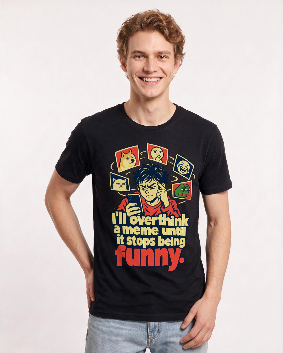 Meme Black T-Shirt for Men – Everyday Expression Graphic Tee product image 1