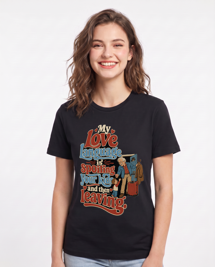 Grandparent Black T-Shirt for Women – Everyday Expression Graphic Tee product image 1