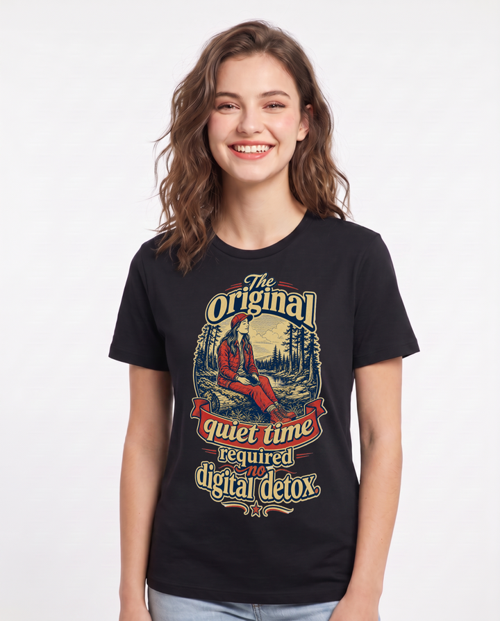 Hunting Black T-Shirt for Women – Everyday Expression Graphic Tee product image 1
