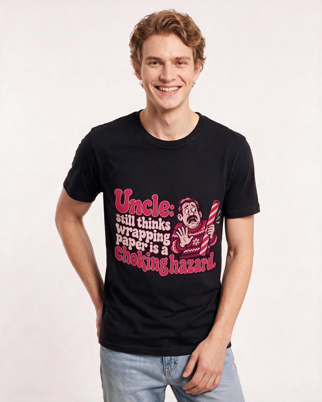 Christmas Black T-Shirt for Men – Holiday Theme Graphic Tee product image 1