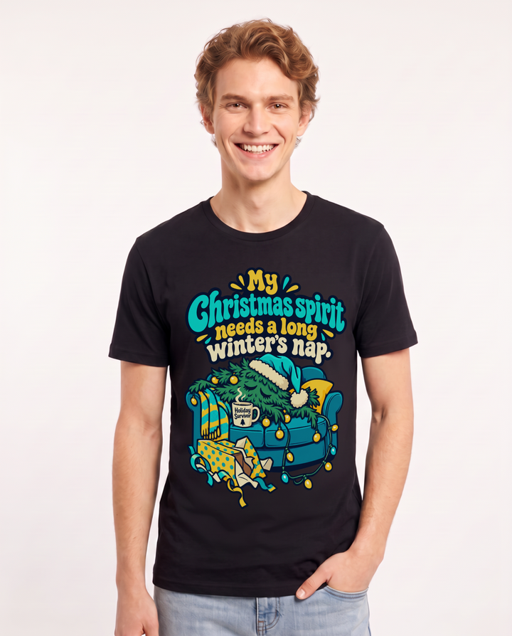 Christmas Black T-Shirt for Men – Holiday Theme Graphic Tee product image 3
