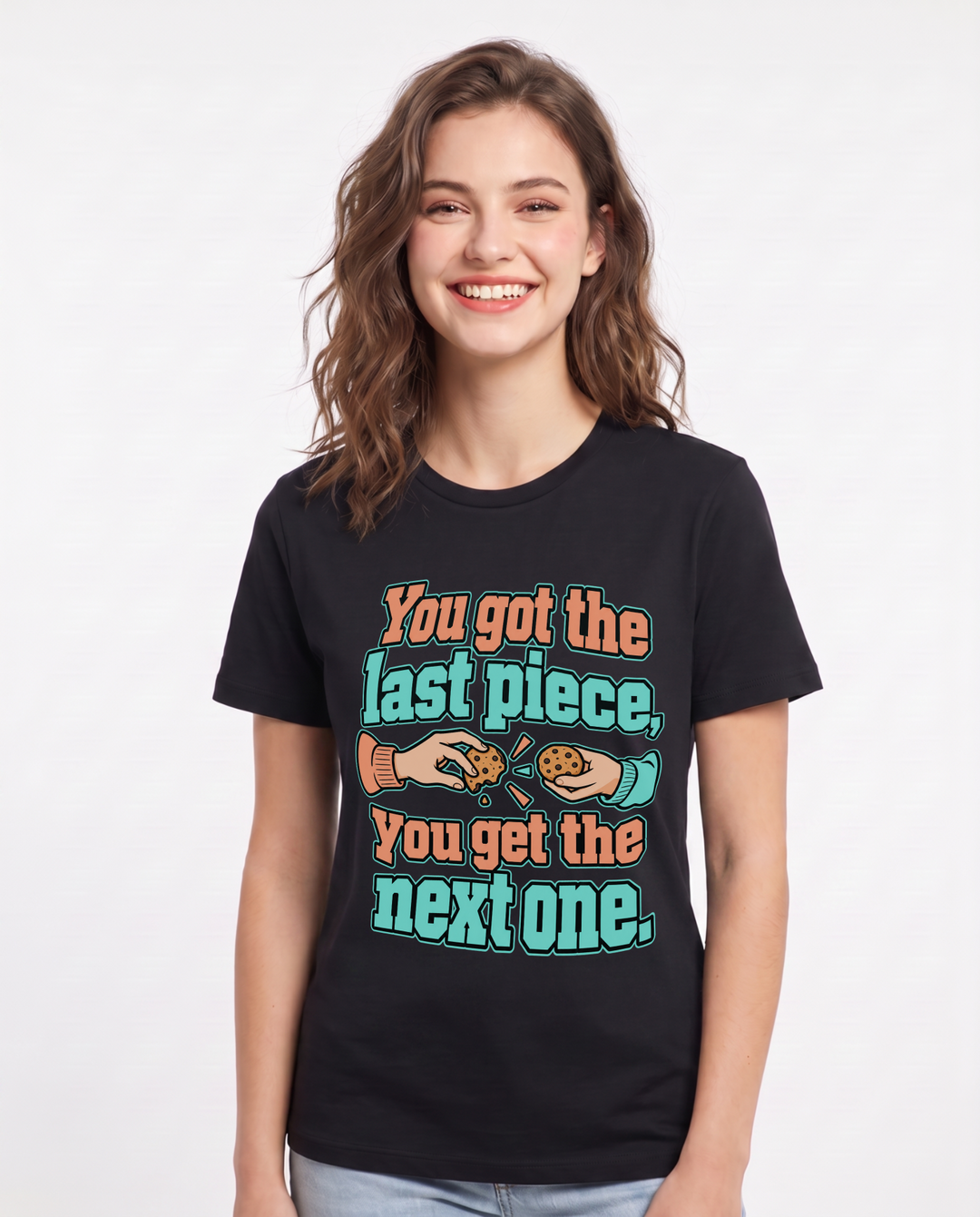 Couples Black T-Shirt for Women – Everyday Expression Graphic Tee product image 3