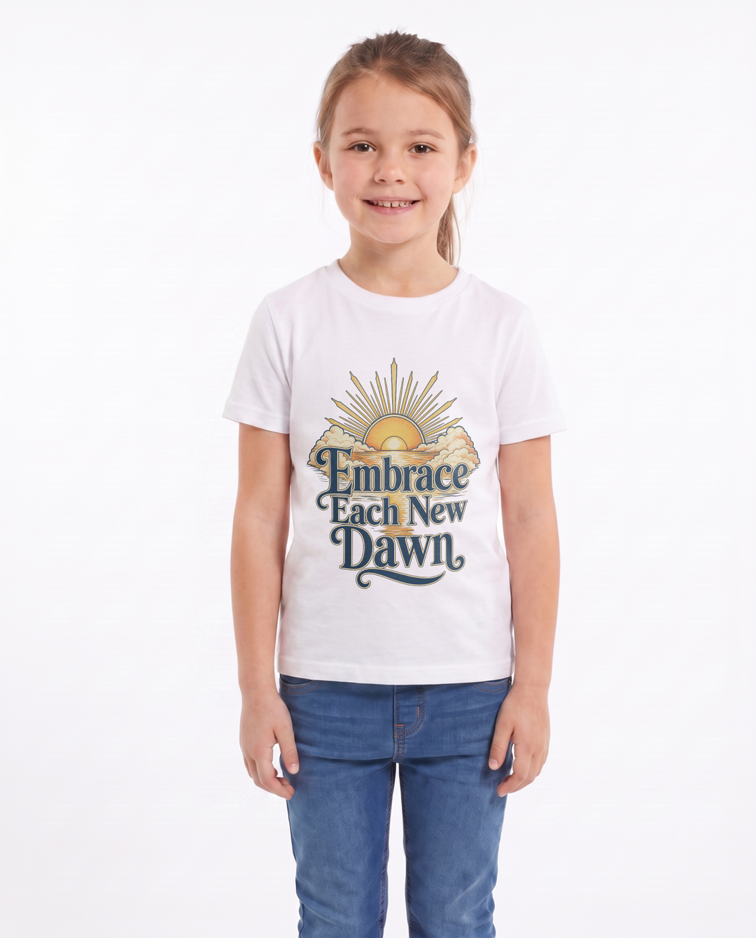 Embrace Each New Dawn White T-Shirt mockup 1