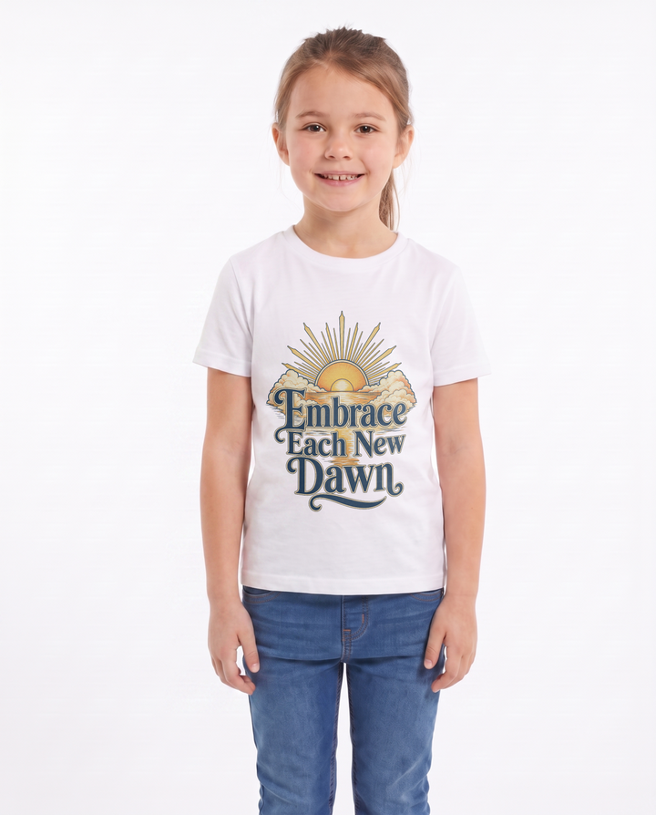 Embrace Each New Dawn White T-Shirt mockup 1