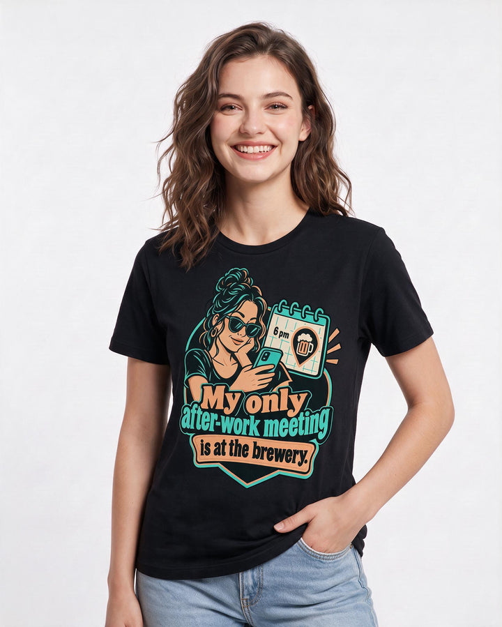 Beer Black T-Shirt for Women – Everyday Expression Graphic Tee product image 1